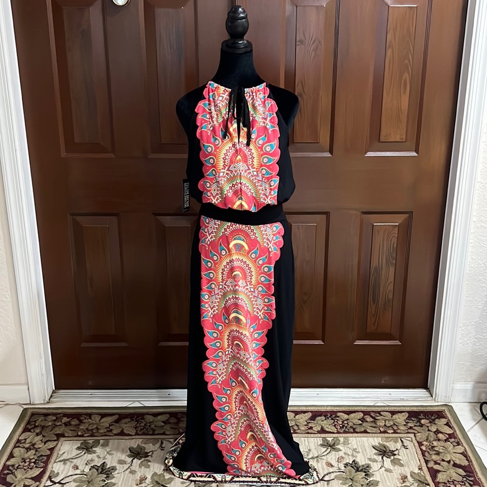 NWT NEW YORK AND COMPANY WOMEN’S XSMALL BOHEMIAN STYLE LONG SLEEVELESS DRESS